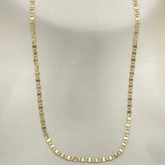 Oro Laminado Basic Necklace, Gold Filled Style Mariner Design, Polished, Golden Finish