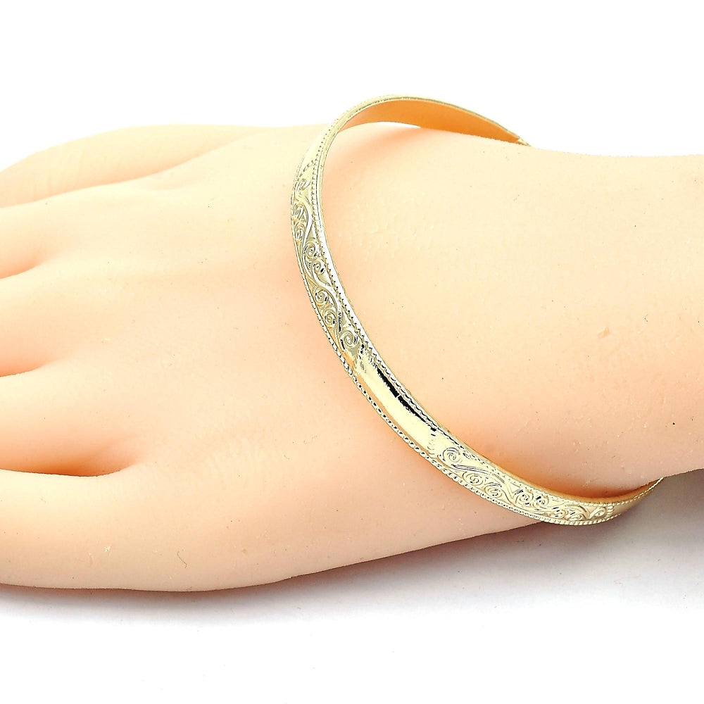 Oro Laminado Individual Bangle, Gold Filled Style Polished, Golden Finish