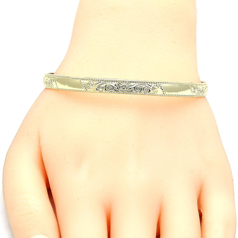 Oro Laminado Individual Bangle, Gold Filled Style Polished, Golden Finish