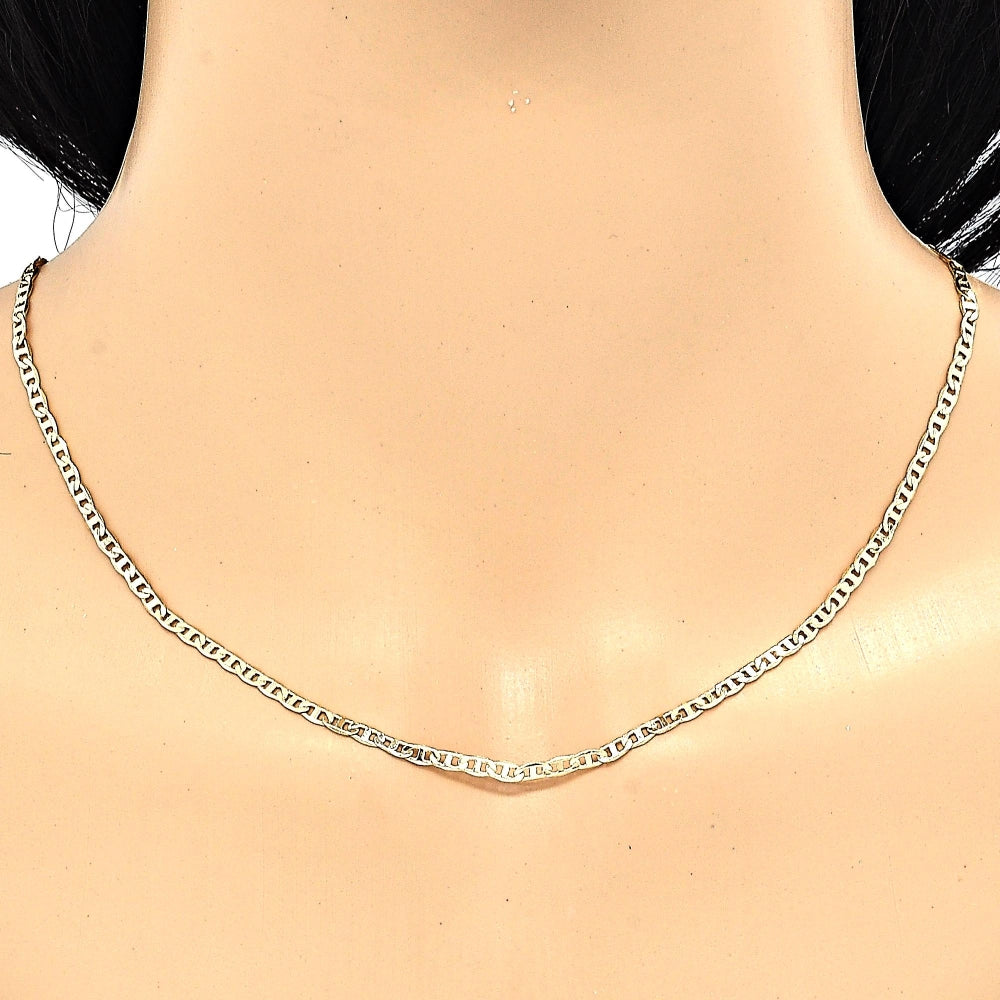 Oro Laminado Basic Necklace, Gold Filled Style Mariner Design, Polished, Golden Finish