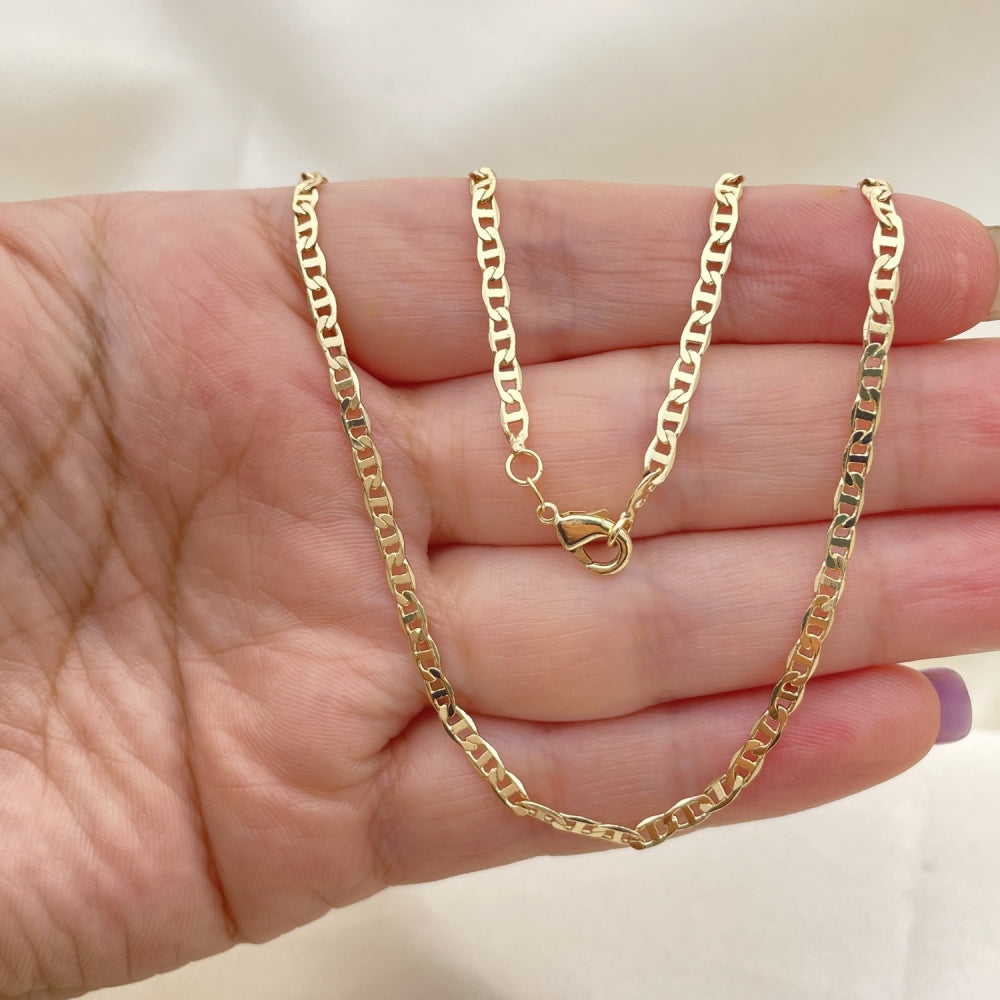 Oro Laminado Basic Necklace, Gold Filled Style Mariner Design, Polished, Golden Finish
