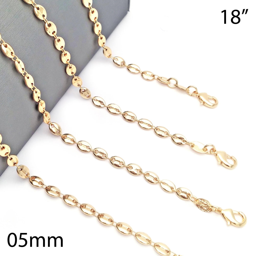 Oro Laminado Basic Necklace, Gold Filled Style Puff Mariner Design, Polished, Golden Finish