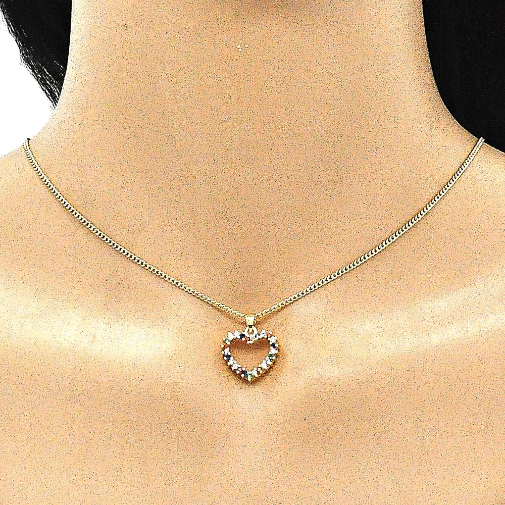 Oro Laminado Pendant Necklace, Gold Filled Style Polished, Golden Finish