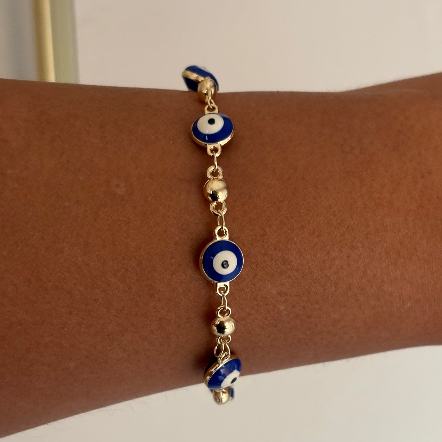 Blue Evil Eye Necklace and Bracelet Set