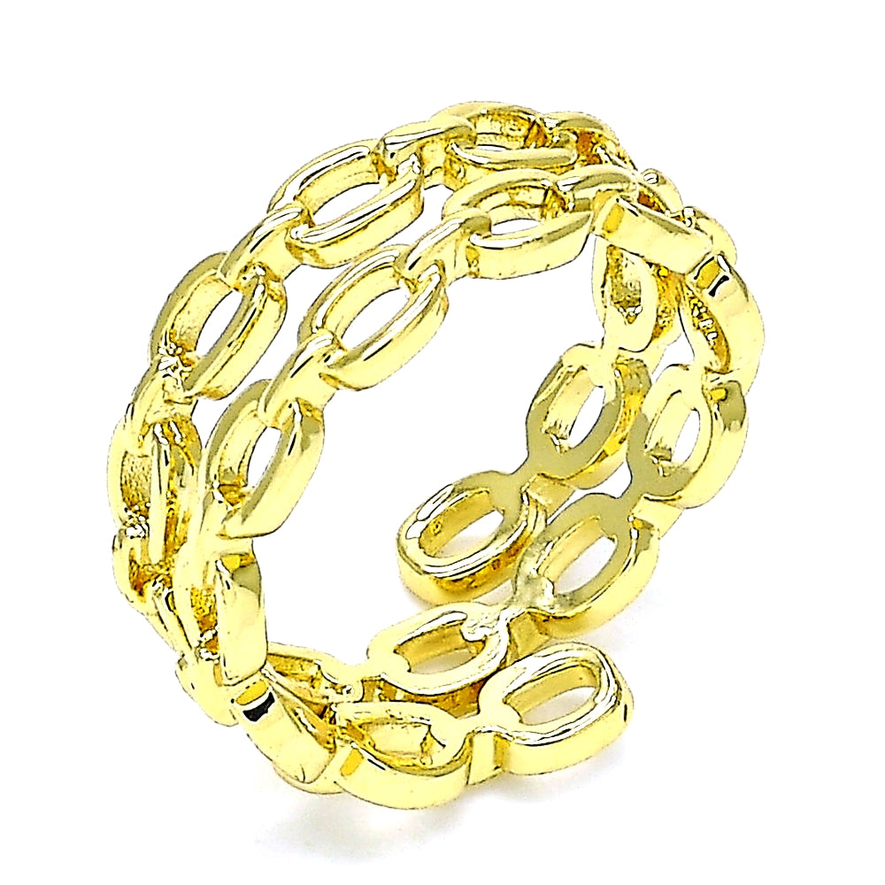 Oro Laminado Elegant Ring, Gold Filled Style Paperclip Design, Polished, Golden Finish