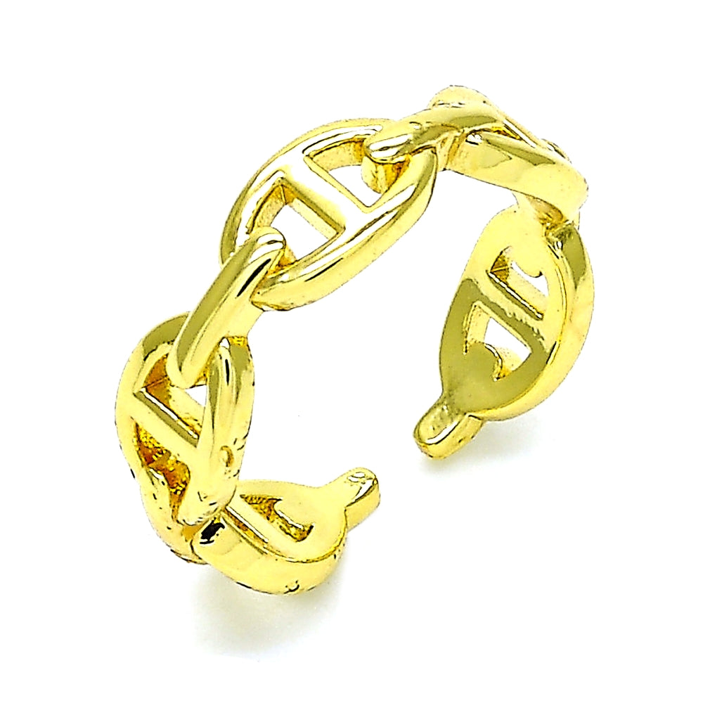 Oro Laminado Elegant Ring, Gold Filled Style Puff Mariner Design, Polished, Golden Finish