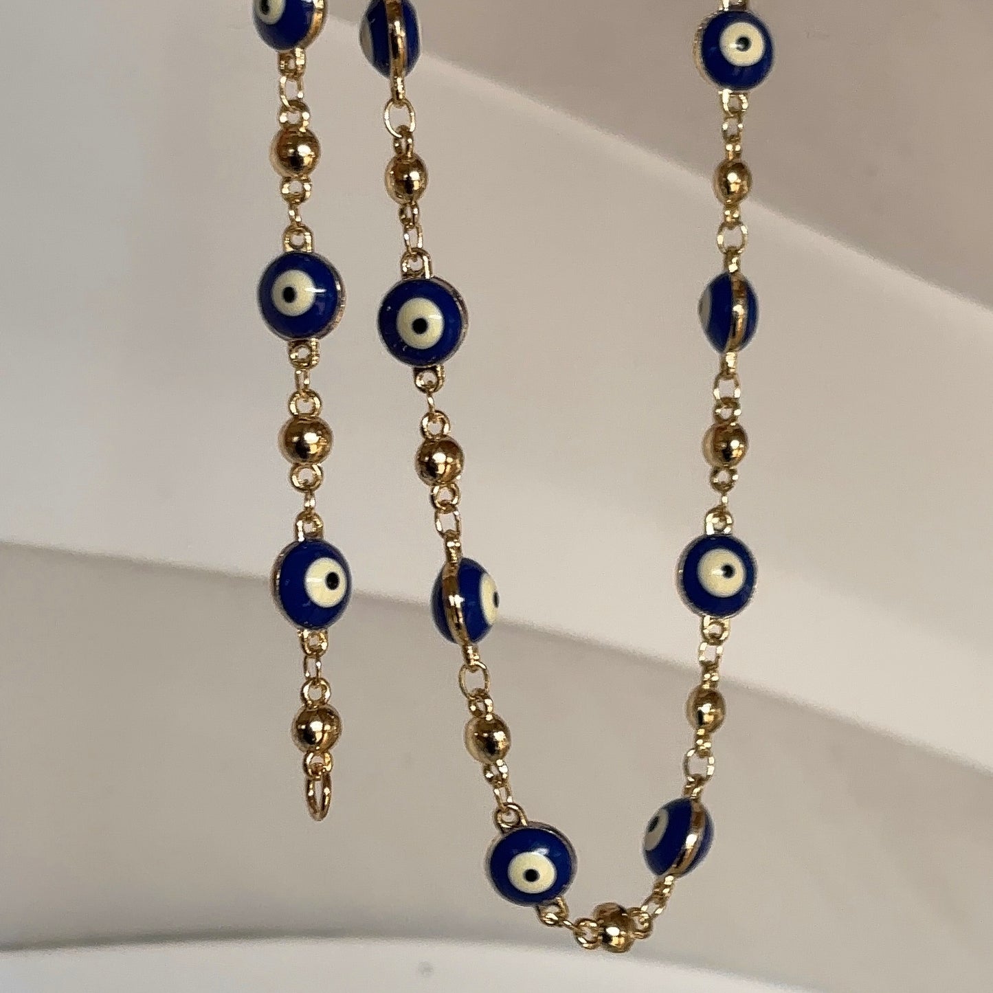 Blue Evil Eye Necklace and Bracelet Set