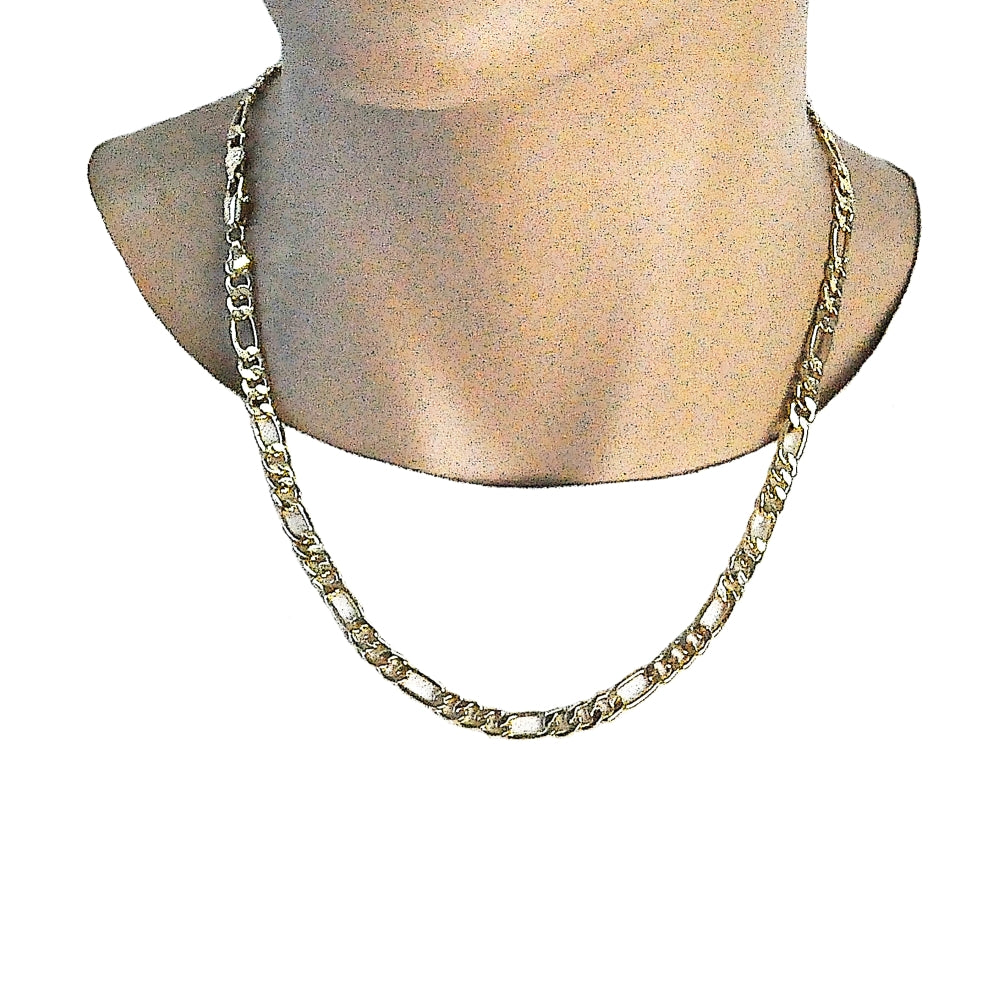 Oro Laminado Basic Necklace, Gold Filled Style Figaro Design, Polished, Golden Finish