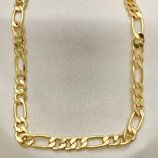 Oro Laminado Basic Necklace, Gold Filled Style Figaro Design, Polished, Golden Finish