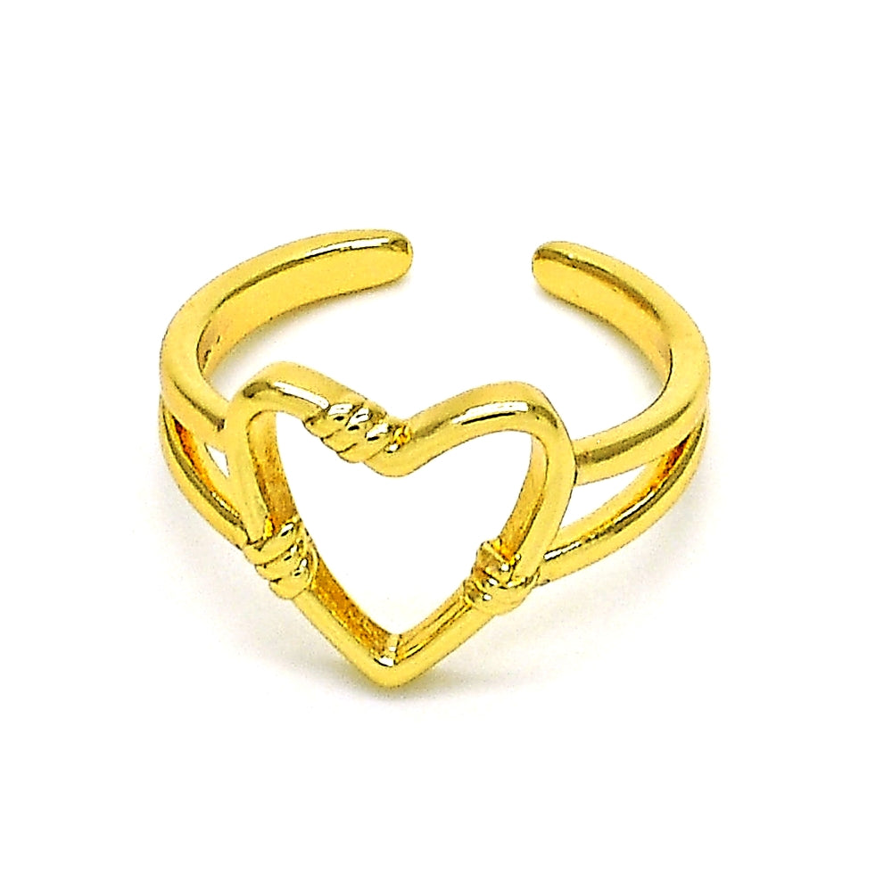 Oro Laminado Elegant Ring, Gold Filled Style Heart Design, Polished, Golden Finish