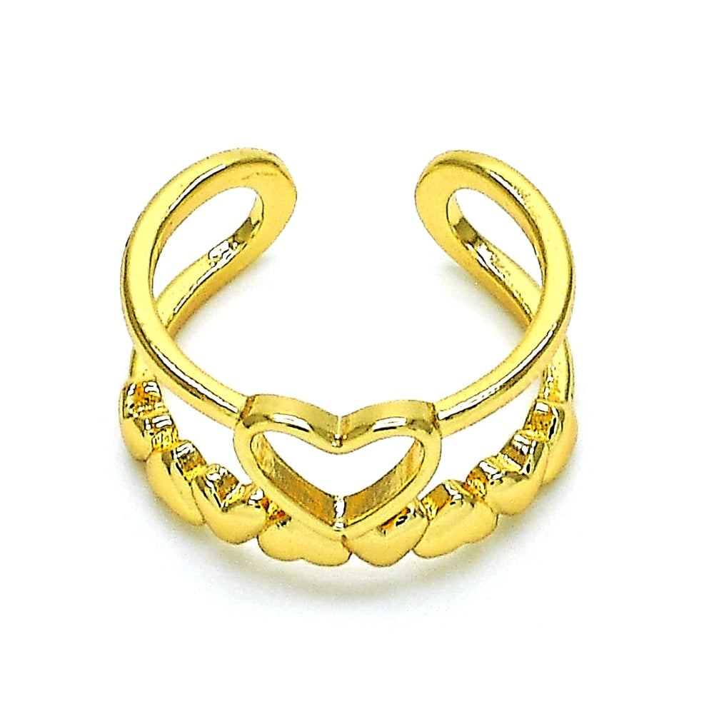 Oro Laminado Elegant Ring, Gold Filled Style Heart Design, Polished, Golden Finish