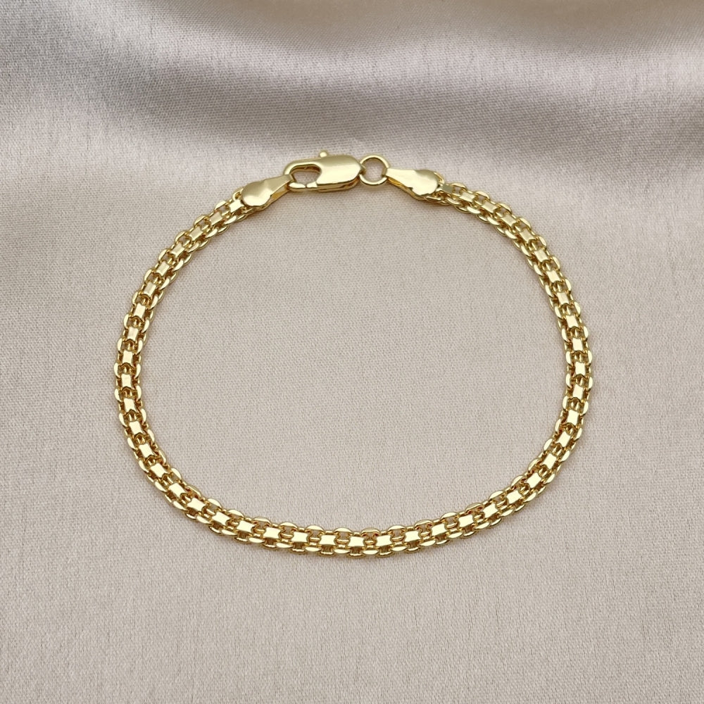 Oro Laminado Basic Bracelet, Gold Filled Style Bismark Design, Polished, Golden Finish
