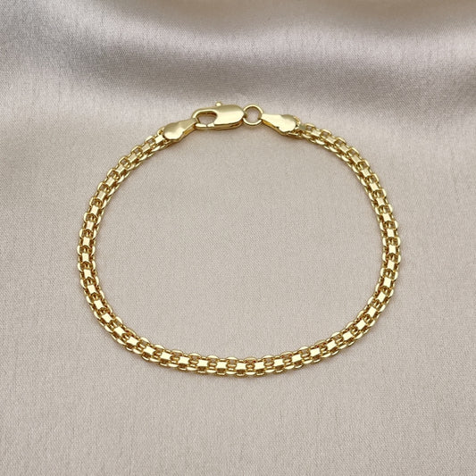 Oro Laminado Basic Bracelet, Gold Filled Style Bismark Design, Polished, Golden Finish