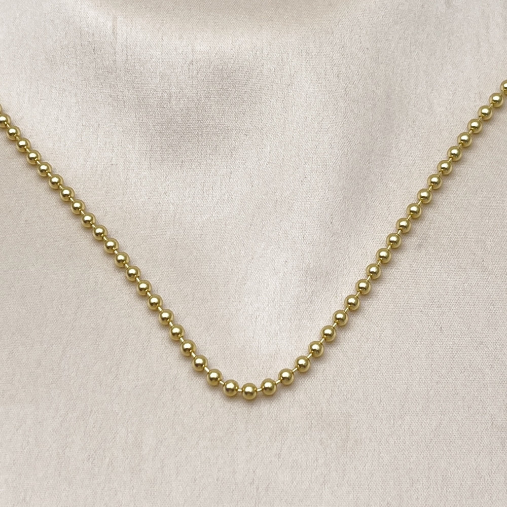 Oro Laminado Fancy Necklace, Gold Filled Style Ball Design, Polished, Golden Finish