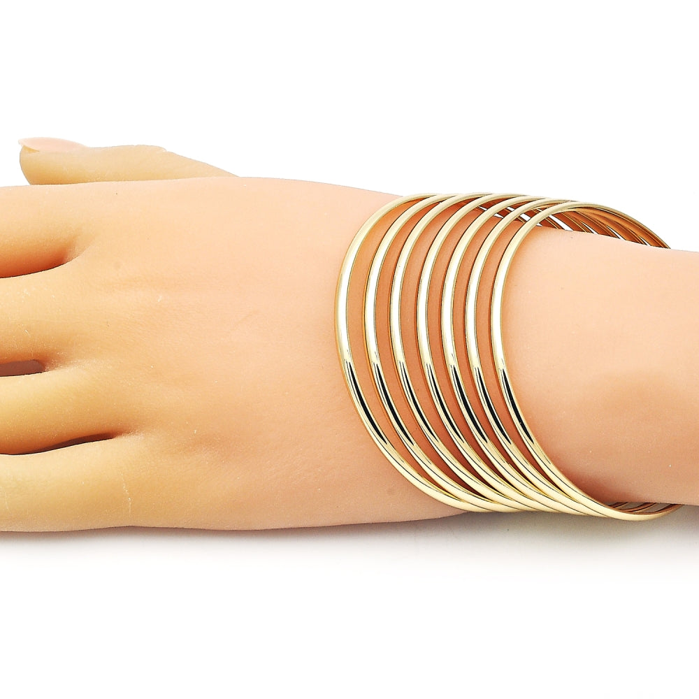 Oro Laminado Semanario Bangle, Gold Filled Style Polished, Golden Finish