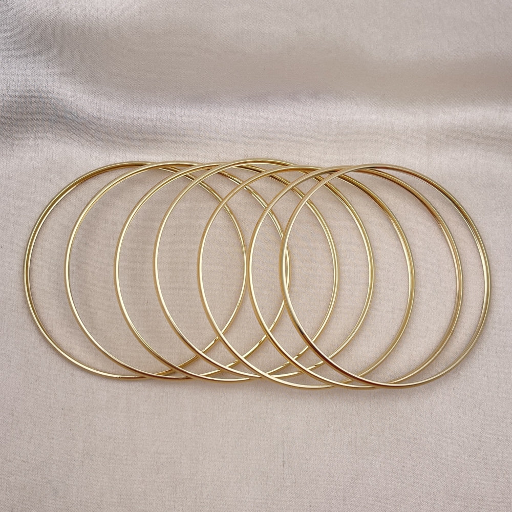 Oro Laminado Semanario Bangle, Gold Filled Style Polished, Golden Finish