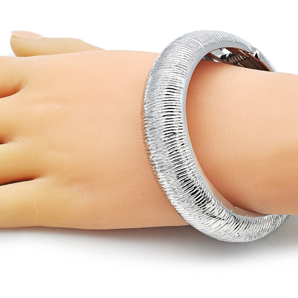 Rhodium Gold Filled Individual Bangle, Brushed Finish, Rhodium Finish