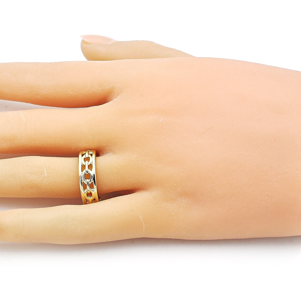 Oro Laminado Elegant Ring, Gold Filled Style Rolo Design, Polished, Golden Finish