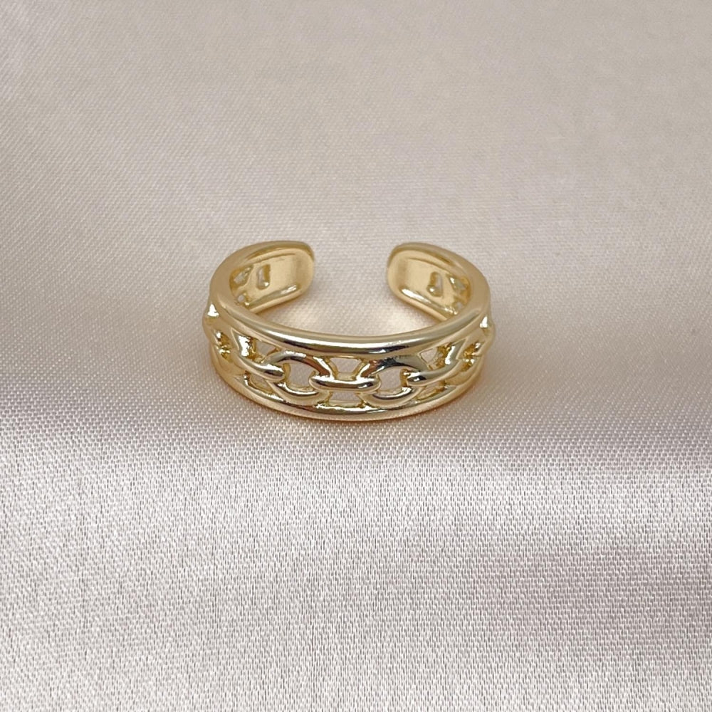 Oro Laminado Elegant Ring, Gold Filled Style Rolo Design, Polished, Golden Finish