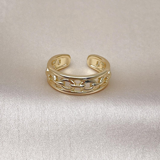 Oro Laminado Elegant Ring, Gold Filled Style Rolo Design, Polished, Golden Finish