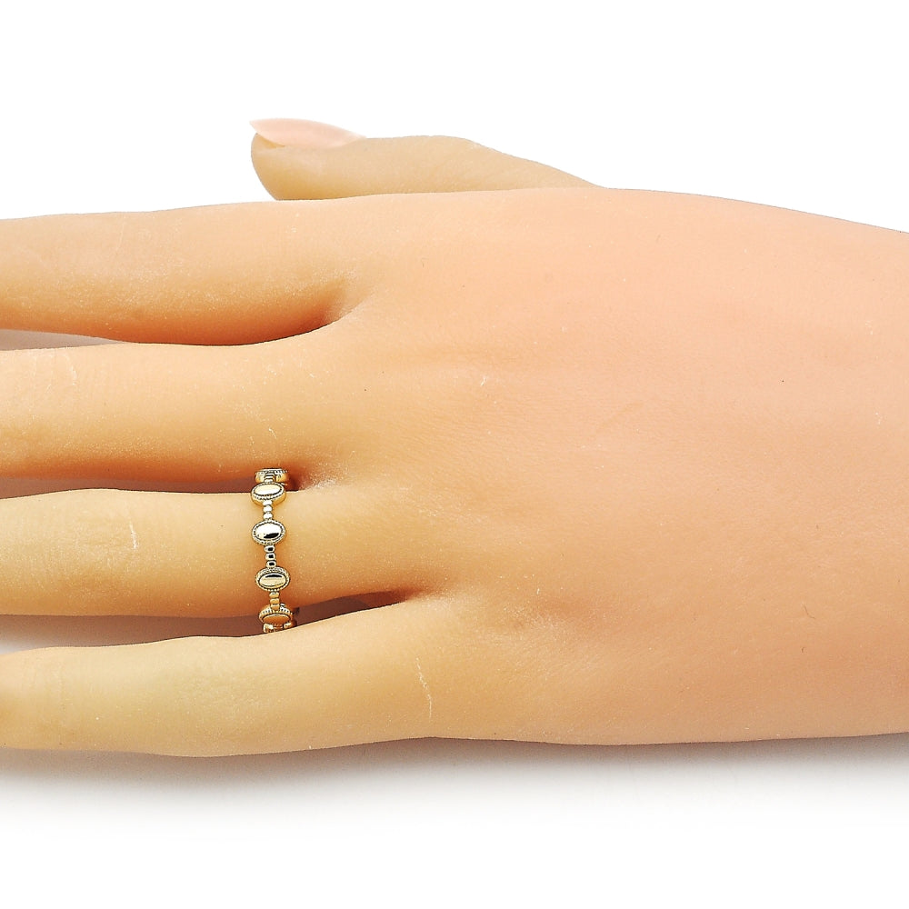 Oro Laminado Elegant Ring, Gold Filled Style Diamond Cutting Finish, Golden Finish