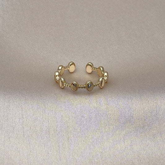 Oro Laminado Elegant Ring, Gold Filled Style Diamond Cutting Finish, Golden Finish