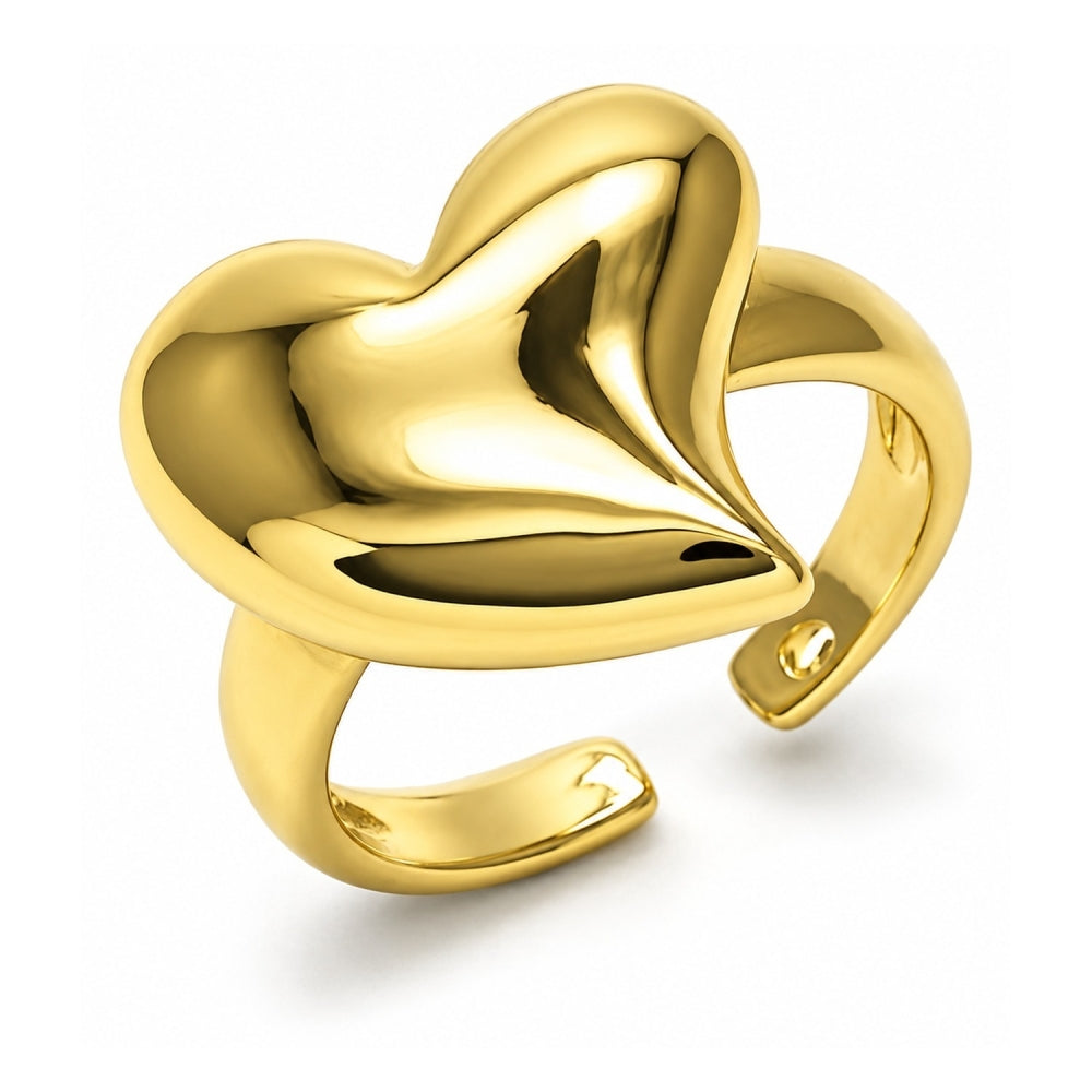 Oro Laminado Elegant Ring, Gold Filled Style Heart Design, Polished, Golden Finish