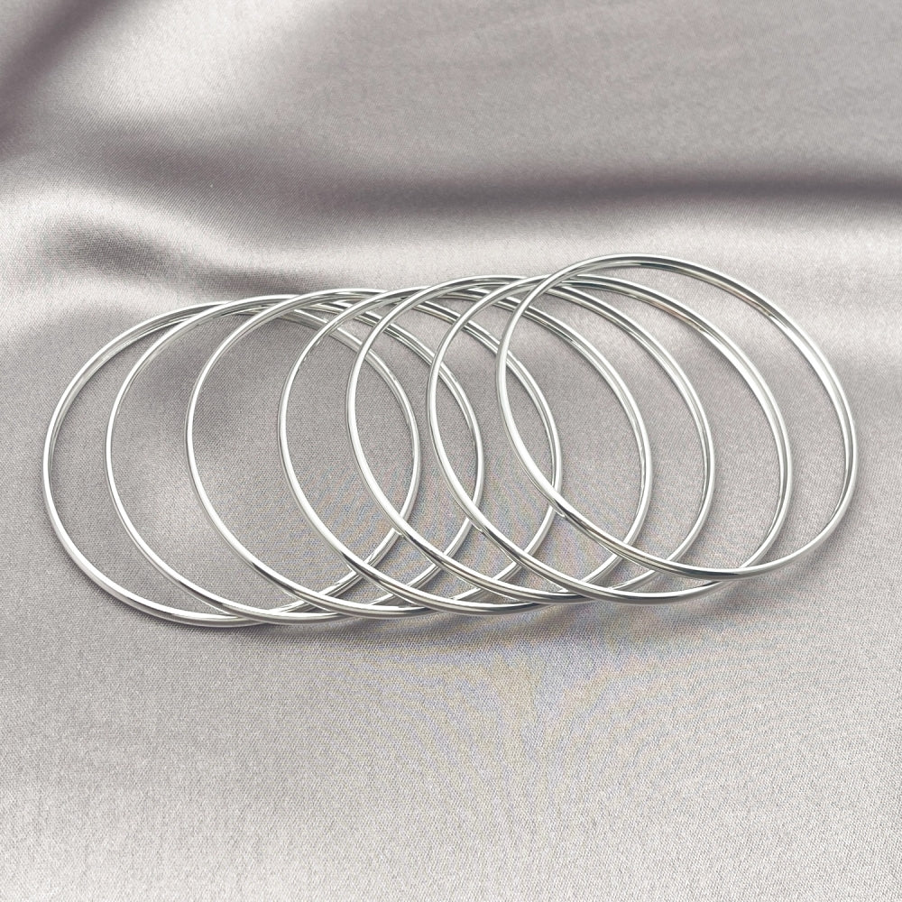 Rhodium Gold Filled Semanario Bangle, Polished, Rhodium Finish