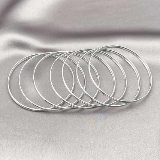 Rhodium Gold Filled Semanario Bangle, Polished, Rhodium Finish
