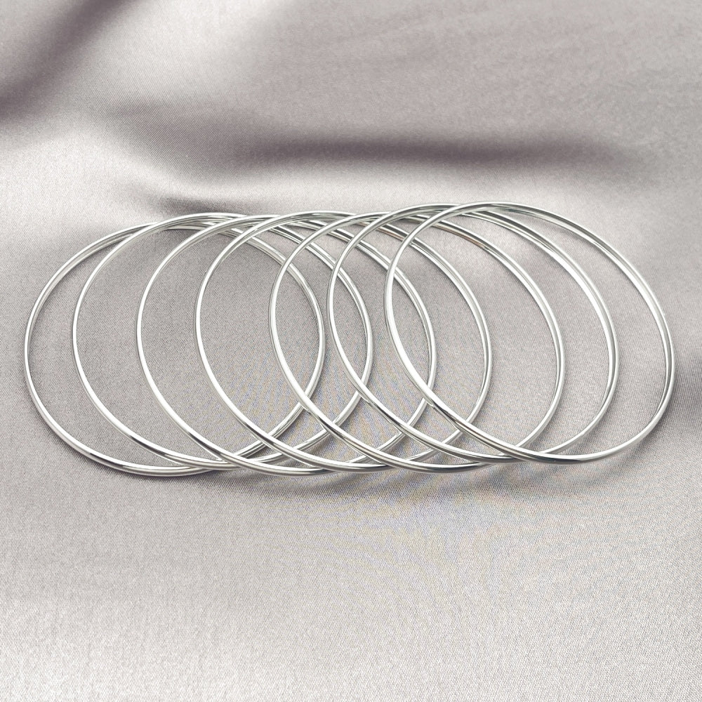 Rhodium Gold Filled Semanario Bangle, Polished, Rhodium Finish