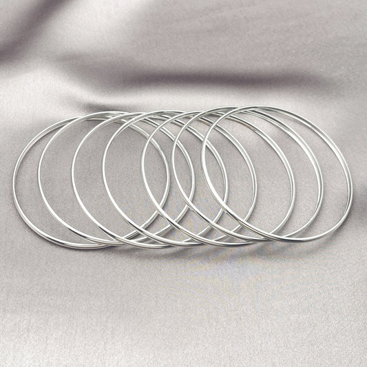 Rhodium Gold Filled Semanario Bangle, Polished, Rhodium Finish