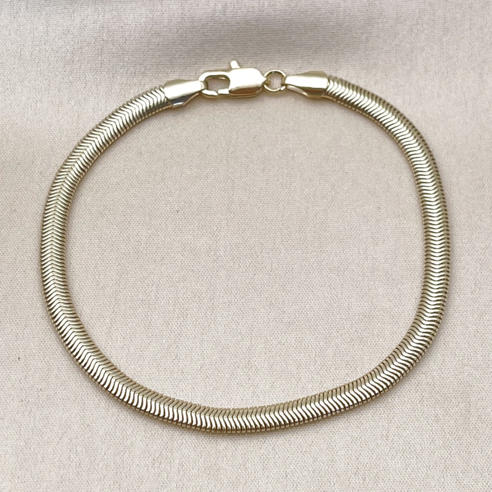 Oro Laminado Basic Bracelet, Gold Filled Style Rat Tail Design, Polished, Golden Finish