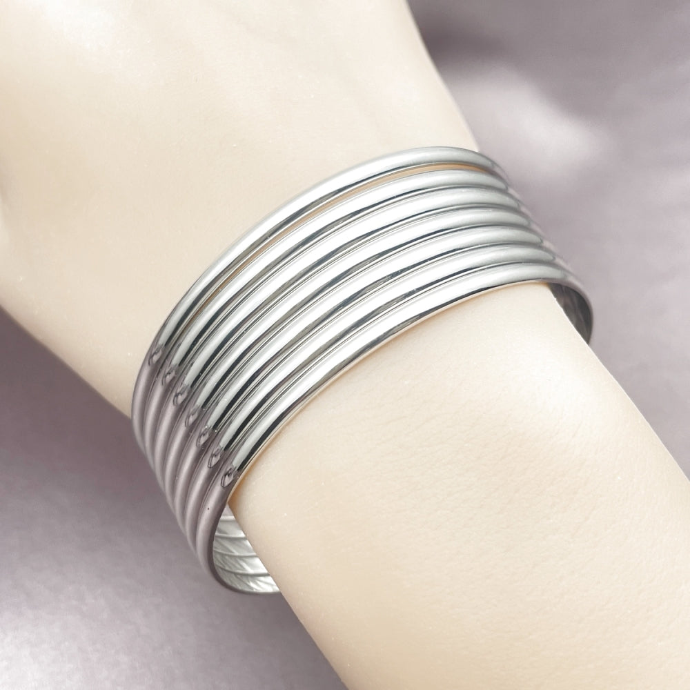 Rhodium Gold Filled Semanario Bangle, Polished, Rhodium Finish