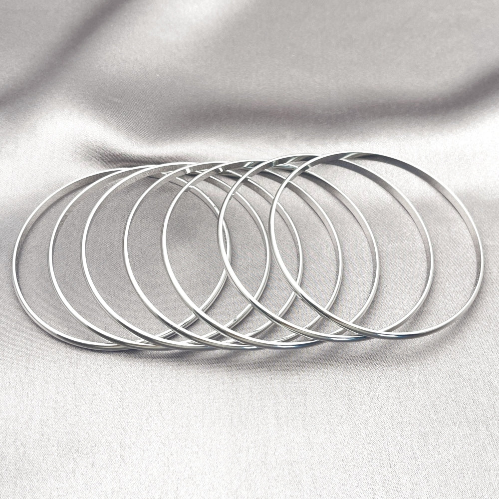 Rhodium Gold Filled Semanario Bangle, Polished, Rhodium Finish