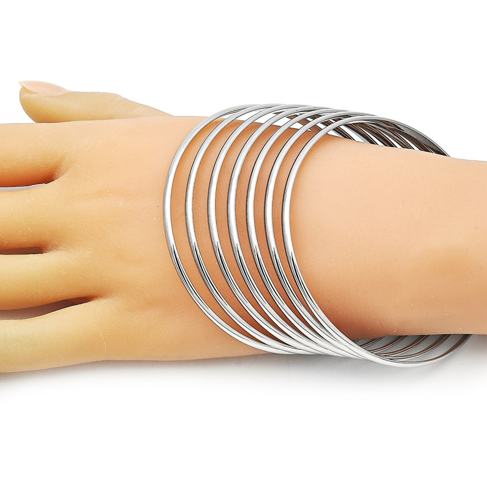 Rhodium Gold Filled Semanario Bangle, Polished, Rhodium Finish