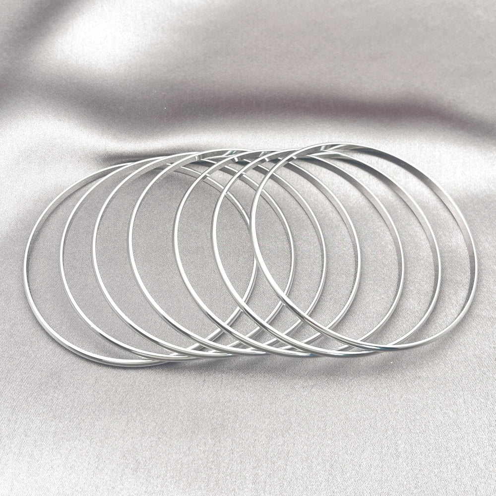 Rhodium Gold Filled Semanario Bangle, Polished, Rhodium Finish