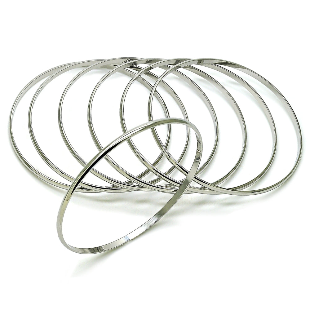 Rhodium Gold Filled Semanario Bangle, Polished, Rhodium Finish