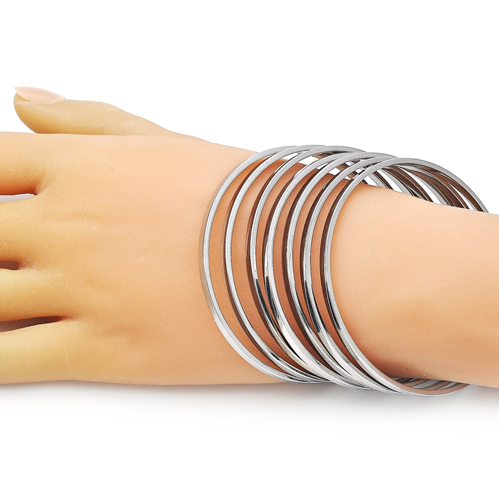 Rhodium Gold Filled Semanario Bangle, Polished, Rhodium Finish
