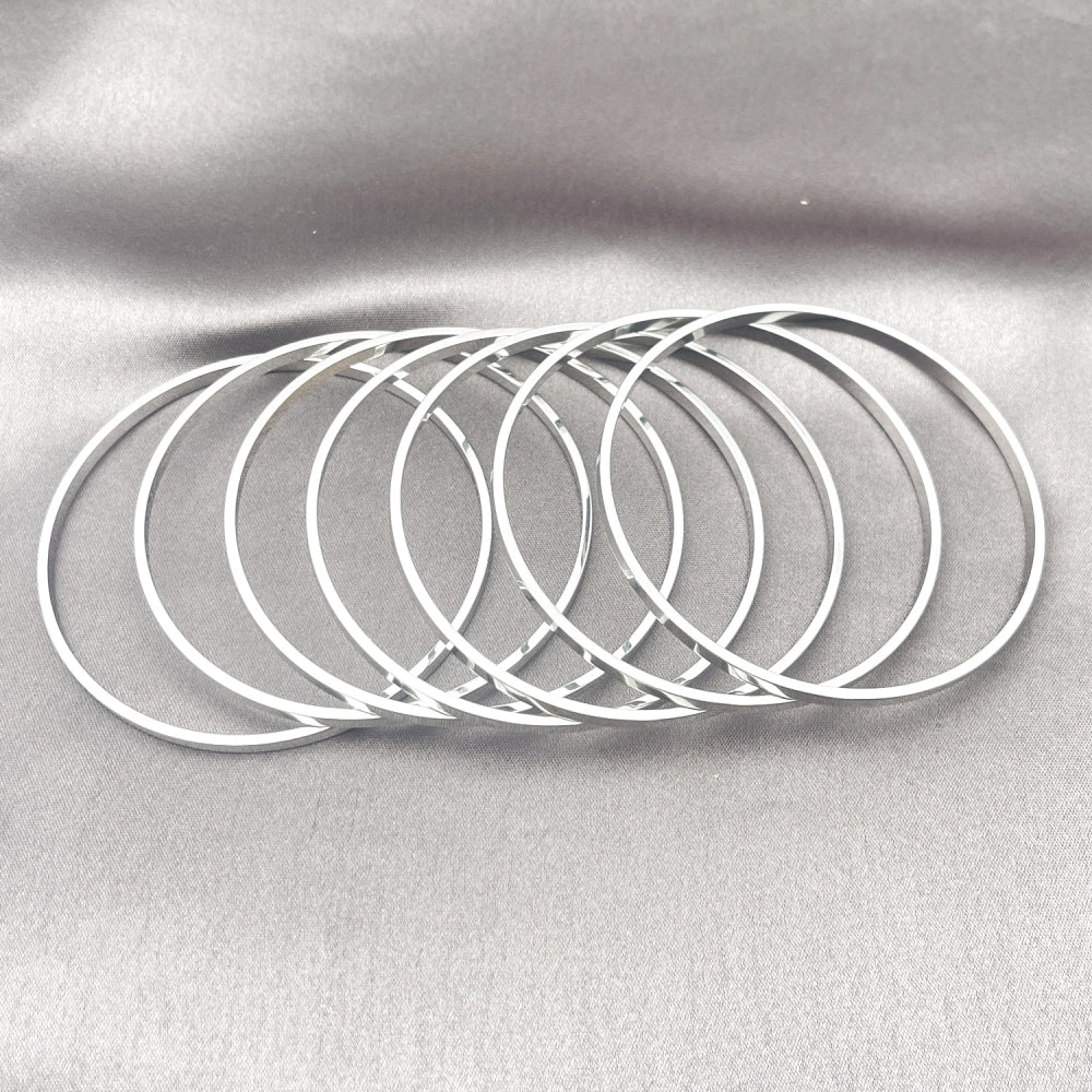 Rhodium Gold Filled Semanario Bangle, Polished, Rhodium Finish