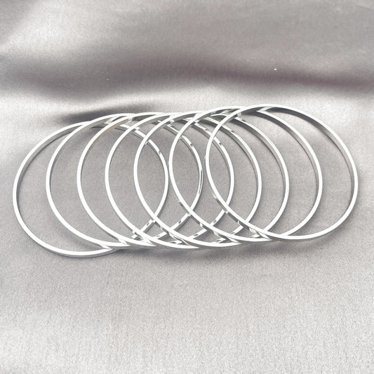 Rhodium Gold Filled Semanario Bangle, Polished, Rhodium Finish