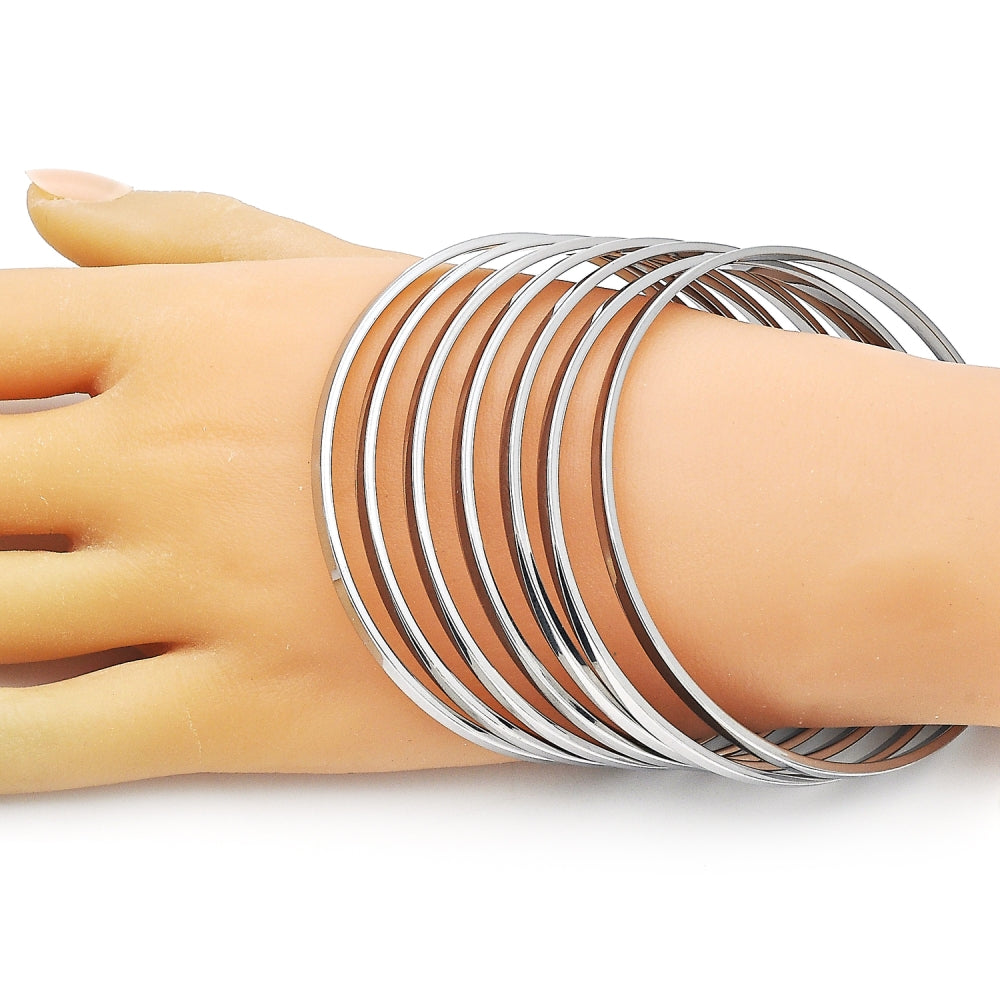 Rhodium Gold Filled Semanario Bangle, Polished, Rhodium Finish