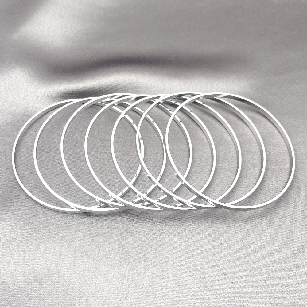Rhodium Gold Filled Semanario Bangle, Polished, Rhodium Finish