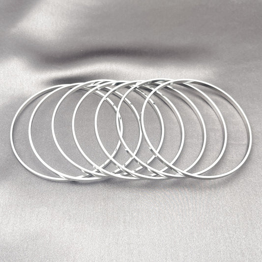 Rhodium Gold Filled Semanario Bangle, Polished, Rhodium Finish