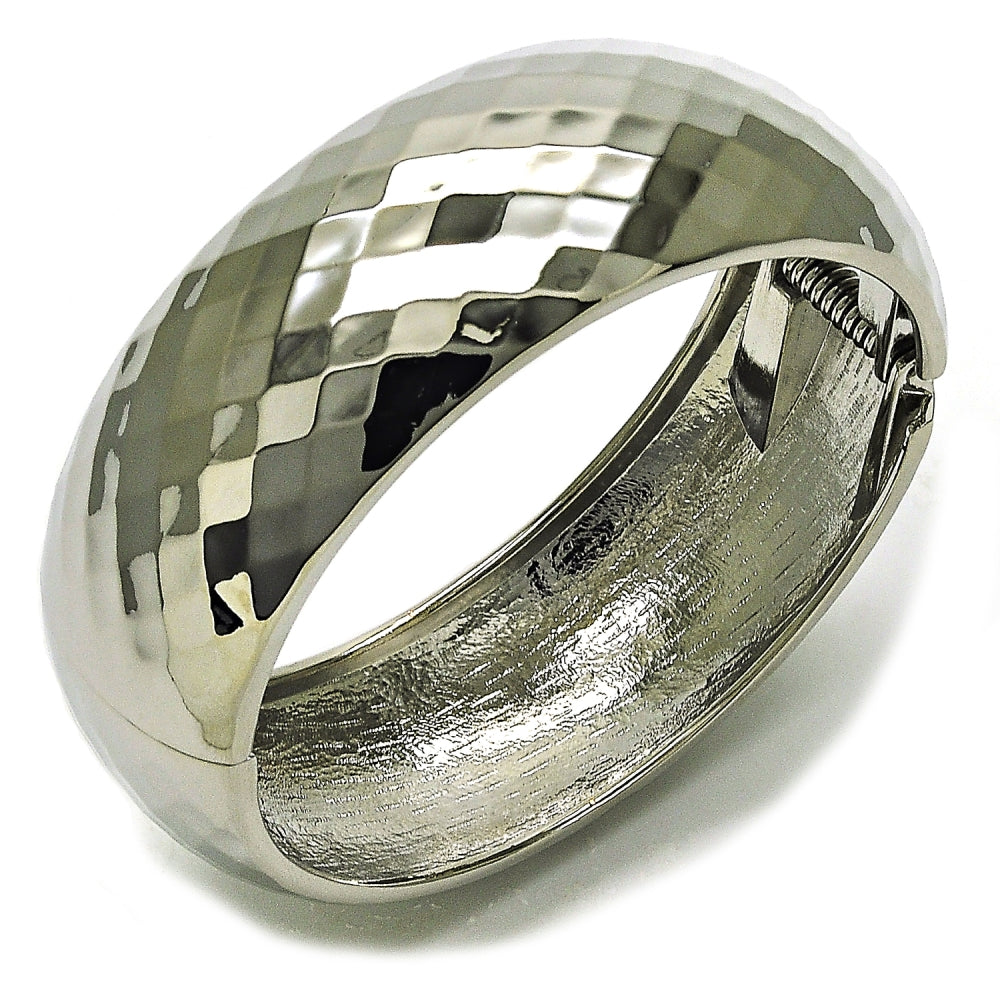 Rhodium Gold Filled Individual Bangle, Polished, Rhodium Finish