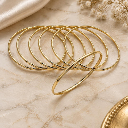 Oro Laminado Semanario Bangle, Gold Filled Style Polished, Golden Finish