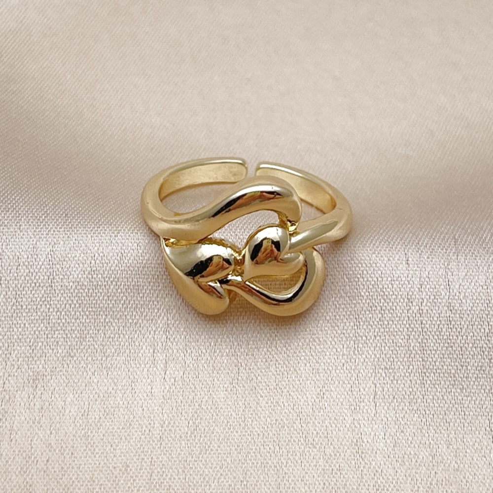 Oro Laminado Elegant Ring, Gold Filled Style Heart Design, Polished, Golden Finish