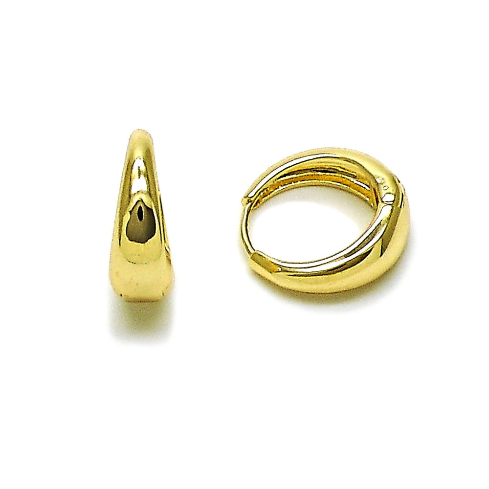 Oro Laminado Huggie Hoop, Gold Filled Style Polished, Golden Finish