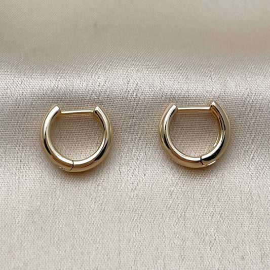 Oro Laminado Huggie Hoop, Gold Filled Style Polished, Golden Finish