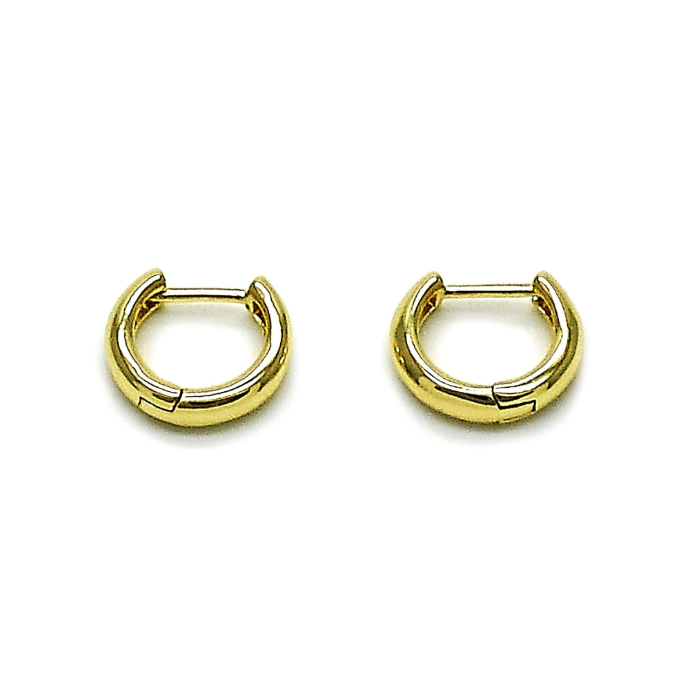Oro Laminado Huggie Hoop, Gold Filled Style Polished, Golden Finish
