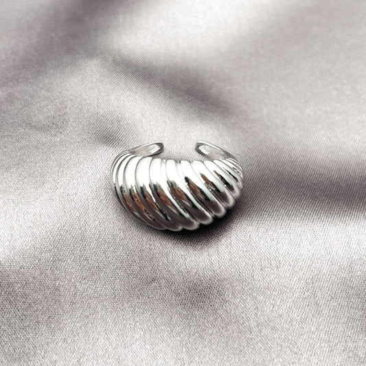 Rhodium Gold Filled Elegant Ring, Twist Design, Polished, Rhodium Finish